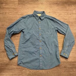 Exofficio Shirt Mens Small‎ Blue Insect Repellent Long Sleeve Button Up Outdoor